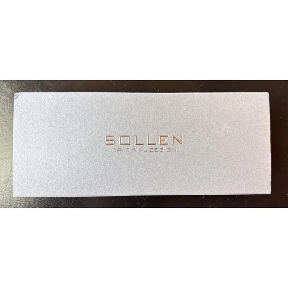 SOLLEN Men's Quartz Watch New In Box Black Dial Silver Mesh Band W/Tool (19)
